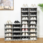 6-Tier Shoe Rack, Stackable Storage Organizer for Bedroom Entry, Adjustable Rack, Shoe Slots Shelf, Easy Tower Rack, Grey