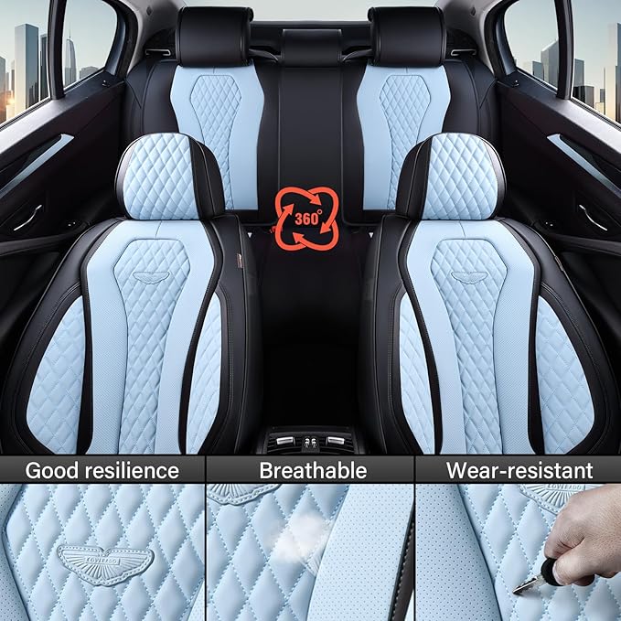 Coverado Car Seat Covers, Seat Covers Front Seats, Blue Car Seat Cover, Waterproof Car Seat Covers, Car Seat Cushion, Front L