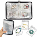 Bracelet Holder Travel Jewelry Organizer Case Transparent Jewelry Storage Book for Earring Necklace Ring with Small Clear Zip