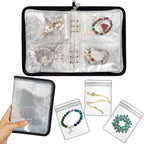Bracelet Holder Travel Jewelry Organizer Case Transparent Jewelry Storage Book for Earring Necklace Ring with Small Clear Zip