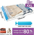 XXL Jumbo Vacuum Storage Bags, 47''X35'' Extra Large Space Bags for Blanket, Bedding, Comforters (8-XXL)