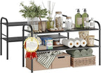 NETEL 2 Pack Under Sink Organizers and Storage,Expandable Under Cabinet Organizer Shelf with 8 Removable Panels,Expandable Sh
