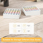 Joyoldelf Sock Organizer Drawer Organizer - 2 Packs Underwear Organizer, 48 Cells Collapsible Closet Organizers and Storage S