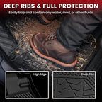LASFIT Floor Mats for Honda Ridgeline 2026 2025 2024 2023-2017 Crew Cab, All Weather Protection TPE Non-Slip Custom Fit Automotive Accessories Floor Liners 1st & 2nd Row, Black