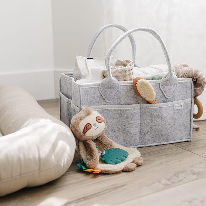 PUTSKA Baby Diaper Caddy Organizer - Nursery Storage Basket for Diaper Station, Baby Basket Shower List and Registry Gift Mus