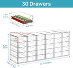 Vtopmart Acrylic Organizer with 30 Drawers, Desk Organizers and Accessories, Clear Makeup Organization, Dustproof Storage Dra