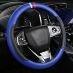 Cxtiy Steering Wheel Cover for BMW X1 X2 X3 X4 X5 X6 330i 530i 740i iX1 iX3 i4 i5 M3 M5 (Navy Blue, Standardized14.5'-15')