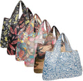allydrew Large Foldable Tote Nylon Reusable Grocery Bags, 6 Pack