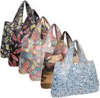 allydrew Large Foldable Tote Nylon Reusable Grocery Bags, 6 Pack