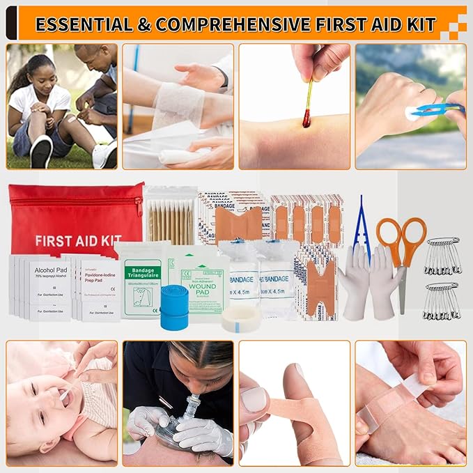 Survival Kit, Gifts for Men Women Teen Boys, 252 pcs Survival Gear and Equipment Mini First Aid Kit for Car Home, Emergency K