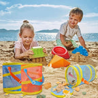2Pcs Foldable Toy Storage Bag, Large Capacity Sea Shell Bags for Beach (10.5L/2.77Gallon), Portable Toy Storage Bag with Zipp