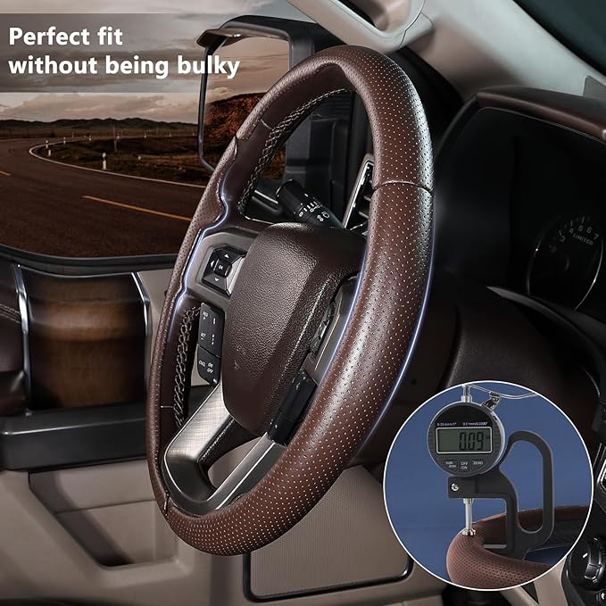 Steering Wheel Cover for Ford F150 2015-2020/ F250 2017-2022/ F350 2017-2022/ F450 2017-2022/ F550 2017-2022/ Ford Expedition 2018-2021 Steering Wheel Protector for Ford Steering Wheel Accessories