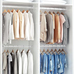 STORAGE MANIAC Hanging Closet Rod, Adjustable Width and Height Closet Hanging Organizer, Space-Saving Clothes Hanging Bar, Cl