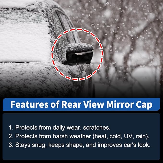 Motoforti Left Side Wing Mirror Cover for Toyota RAV4 2019-2025, Car Rear View Mirror Cover Cap No.87945-42160, Car Exterior Door Side Rearview Mirror Cap Mirror Housing, Glossy Black