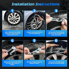 Automotive Tightening Snow Chains Tire Chains for Tire Set of 2 With Gloves Winter Accessories SUV Trucks Pickup Winter Emerg