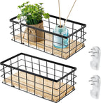 Funrous 2 Pcs Metal Small Wire Basket Wall Hanging Wire Basket Hang Small Bathroom Kitchen Storage Organizer Toilet Paper Mes
