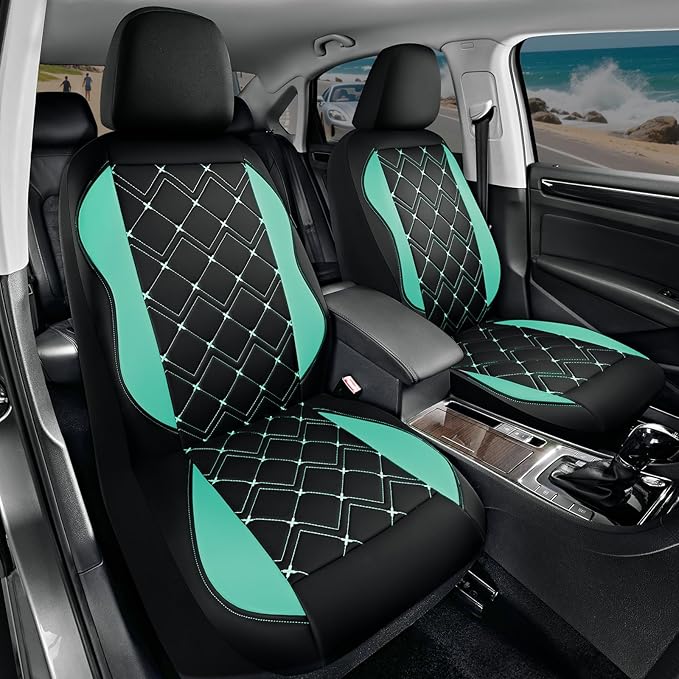 Road Comforts Seat Covers, Premium Leather Car Seat Covers Front Seat for Women Girls,Airbag Compatible, Automotive Seat Cove