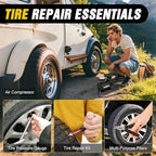 Nilight Car Emergency Kit with Jumper Cable Air Compressor Tire Repair Essential Tools First Aid Alligator Connector Electric