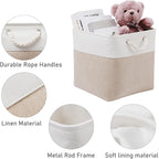 MidmmVick 12 x 12 Inch Cube Storage Bins, 6 Pack Large Collapsible Fabric Storage Bin with Ropes, Foldable Storage Cubes for 