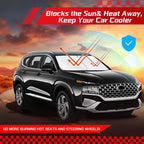 ARISMOTOR Windshield Sun Shade for Hyundai Santa Fe 2019-2025 2026, Custom Fit Foldable Front Window Sunshade Sun Visor Protector, Block UV Rays Keep Your Car Cooler