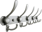 Dseap Coat Rack Wall Mounted - 5 Tri Hooks, Heavy Duty, Stainless Steel, Metal Coat Hook Rail for Coat Hat Towel Purse Robes 