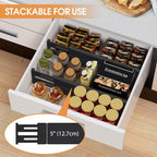 Bamboo Drawer Dividers Organizers, Kitchen Drawer Organizer, Adjustable Drawer Divider for Clothes, Kitchen, Dresser, Bedroom