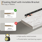 Fun Memories Deep Floating Shelves - 16" W x 9.3" D x 1.6" H Rustic Grey Wall Shelf - Wall Mounted Shelves for Storage - Wood