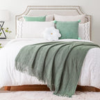 BATTILO HOME Sage Green Throw Blanket for Couch, Sage Green Decor, Knit Throw Blankets for Bed, Spring Throw Blanket Light Bl