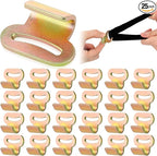 Zonon 25 Pcs 1" Flat Hook Rooftop Cargo Tie Down Hook Car Roof Carrier Door Hook Attaches to Car Door Frame for 1" Tie Down Strap Webbing Secure Any Car Roof Bag Compatible with Most Cars Truck