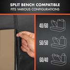 BDk Faux Leather Car Seat Cover Full Set - Front & Rear Split Bench Beige Seat Covers for SUV & Truck Seat Covers, Airbag Com
