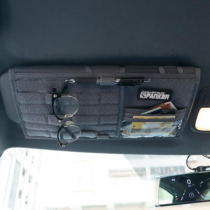 EXCELLENT ELITE SPANKER Tactical Visor Panel Organizer for Pickup F150 Large Molle Vehicle Sun Visor Holder Car Sunshade Storage Pouch