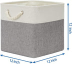 Temary Fabric Baskets 12 Inch Storage Cubes Basket with Handle, Clothes Baskets for Gift, Large Bins for Organizing Books, Bl