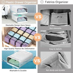 Underwear Organizer Drawer, 1 Cell Plastic Sock Underwear Storage Drawer, Stackable Closet Organizers and Storage Box for Bra