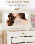 AKOZLIN Jewelry Box 6-Tier Organizer Functional 360° Rotating Jewelry Storage Case for Women Girls Ring Necklace Earring Brac