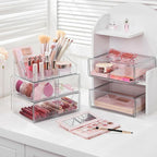 Vtopmart 5 Tier Clear Makeup Organizer with Drawer, Cosmetic Storage for Dresser Countertop and Bathroom Vanity, Beauty Holde
