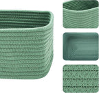 MiniArk Small Storage Baskets for Organizing | Closet Organizer Bins | Shelf Toy Basket | Woven Rope Baskets | Cube Decorativ