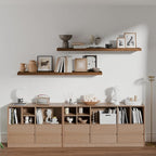 ROGMARS 48 Inches Long Walnut Floating Shelves,Rustic Solid Wood Farmhouse Wall Shelves with Invisible Brackets for Bathroom,