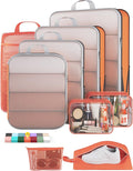 Veken 9/11 Set Compression Packing Cubes for Travel Essentials,Compressible Expandable Large Luggage Suitcase Organizer Bags 