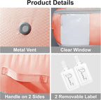 Comforter Storage Bag - Large Capacity Blanket Storage Bags 3-Layer Ultra Space Saving Self Compression Organizer, Washable C