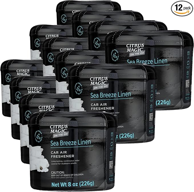 Citrus Magic On The Go Solid Air Absorber Sea Breeze Linen, 8-Ounces Each (866472509) (Pack of 12)