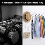 Stainless Steel Wall Hooks for Clothes, Multifunctional Towel Hat Rack Organizer, Wall Mounted Coat Rack Durable Hangers for 