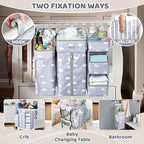 Orzbow XL Hanging Diaper Caddy Organizer for Baby Essentials, Removable 3 in 1 Diaper Stacker, Changing Table Organizer for C