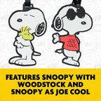 FUL Peanuts 2-Piece Suitcase ID Tag Set with Adjustable Straps, Snoopy, Multi, One Size