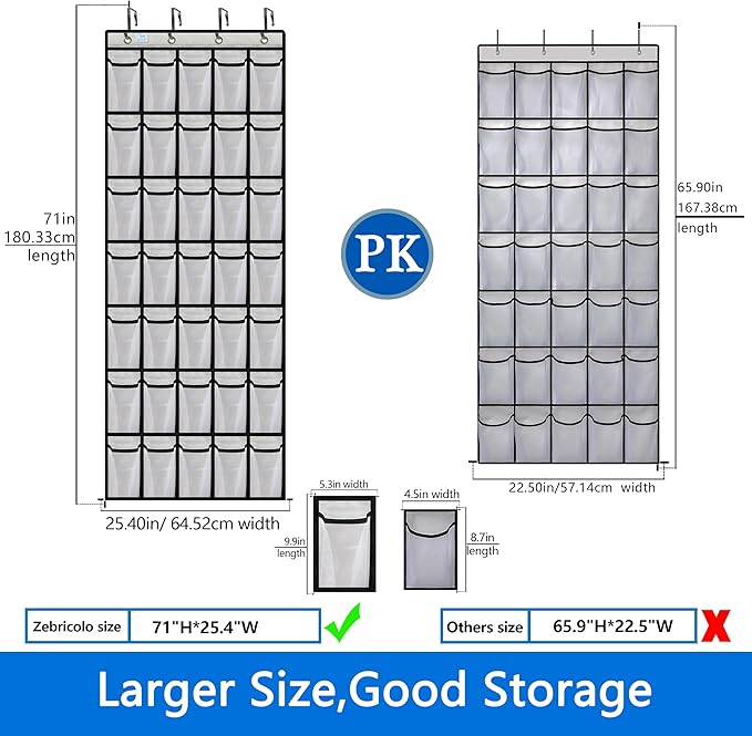 over the door shoe organizer,2025 upgraded,shoe organizer,35 Huge pockets,over door shoe organizer,Store size 13 shoes,shoe o