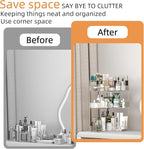 Makeup Organizer Countertop 3 Tier, Corner Bathroom Countertop Organizer with Toothbrush and Makeup Brush Holder, Corner Vani