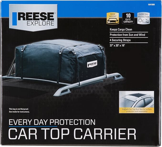 Reese Explore 1041000 10 cu. ft. Car Top Carrier, Black