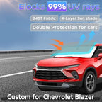 Sun Shade Sunshade for Chevrolet Blazer 2019-2026 Windshield Cover (NOT for EV) 4-Layers Sun Shield for Chevy Blazer 250T Silver Coating Sun Visor Foldable Window Shade Blocks UV Car Accessories