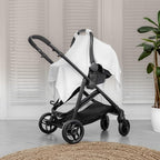 Comfy Cubs Baby Car Seat Cover - Soft, Breathable Bamboo Rayon and Muslin Cotton Blend - Lightweight Canopy for Sun, Bug, and