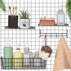 Yaocom 9 Pcs Grid Wall Shelves Gridwall Accessories Wall Grid Panel Hanging Basket with Hooks Set Includes 3 Basket 3 Wire St