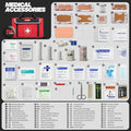 First Aid Kit - Waterproof Compact Small Emergency Medical Trauma Kit for Home, Travel, Camping, Hiking, Vehicle, Workplace G